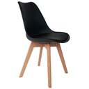 Ver mais imagens de Mesa de Jantar Maldiva Industrial F01 com 6 Cadeiras Ayla Preto Base de Madeira