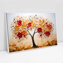 Ver imagem 2 de Quadro Decor Folhas 3d Dourado Branco Sala Quarto Casa Escritório