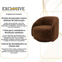 Ver mais imagens de Poltrona Decorativa Orgânica Giratória Veludo Marrom Premium Suporta 150kg Luxo Montada Design Curvo