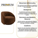Ver imagem 7 de Poltrona Decorativa Orgânica Giratória Veludo Marrom Premium Suporta 150kg Luxo Montada Design Curvo
