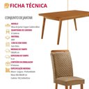 Ver imagem 3 de Mesa de Jantar Copper 6 Lugares Retangular MDF 180cm Amadeirado Moderna
