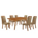 Ver imagem 5 de Mesa de Jantar Copper 6 Lugares Retangular MDF 180cm Amadeirado Moderna
