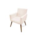Ver imagem 2 de Kit 3 Poltrona Cadeira Decorativa Nina Suede Bege para Escritório Sala de Estar Recepção Quarto Pés