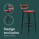 Ver imagem 4 de Kit 6 Bancos para Bancada Banqueta Alta Cappuccino Balcão Cozinha Bistrô Área Gourmet Churrasqueira