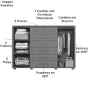 Ver imagem 3 de Cômoda Sapateira Santana 7 Gavetas 2 Portas Cinamomo