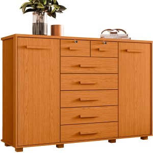 Cômoda Sapateira Santana 7 Gavetas 2 Portas Cinamomo