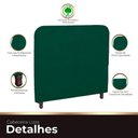 Ver imagem 3 de Cabeceira Casal Estofada para Cama Box Lizza Veludo Cor Verde Esmeralda