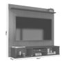 Painel Suspenso Home Tv até 50 Polegadas Ripado 3d Everest - Preto - 3