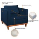 Ver imagem 7 de Kit Sofá 3 Lugares e 2 Poltronas Europa 180 cm Estilo Conforto e Elegância Suede Azul Marinho - ADJ