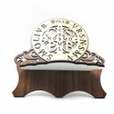 Ver imagem 2 de Porta Bíblia Madeira Medalha De São Bento Dourada