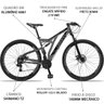 Bicicleta Aro 29 Quadro 19 Alumínio 21v Suspensão Freio Disco Mecânico Z-FULL Cinza - Dropp - 4