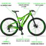 Bicicleta Aro 29 Quadro 19 Alumínio 21v Suspensão Freio Disco Mecânico Z-FULL Verde - Dropp - 4
