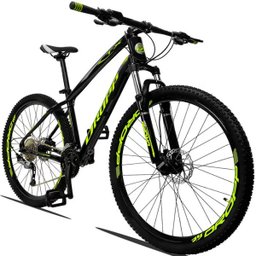 Bicicleta Aro 29 Quadro 19 Alumínio 27v Câmbio Shimano Freio Hidráulico TX Preto/Amarelo- Dropp - 3