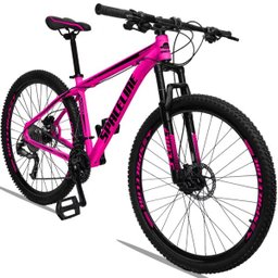 Bicicleta Aro 29 Quadro 19 Alumínio 27v Suspensão Freio Hidráulico Orion Rosa/Preto - Spaceline - 3