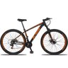 Bicicleta Aro 29 Quadro 15 Alumínio 21 Marchas Suspensão Freio Disco XLT Preto/Laranja - KSW - 1