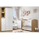 Ver imagem 4 de Berço / Mini Cama Infantil Bala de Menta 3 em 1 (2 Un) Rústico/Branco - Henn