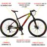 Bicicleta Aro 29 Quadro 21 Alumínio 21v Suspensão Freio Disco Mecânico Z3 Preto/Red/Yellow - Dropp - 4