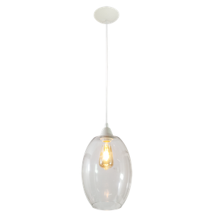 Pendente Moderno Barril Extra Grande Multi Ambientes:branco/branco C/transparente/110/220