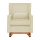 Ver imagem 2 de Poltrona de Amamentação Balanço Aurora Suede Marfim - Vallisa Decor