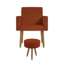 Ver imagem 2 de Poltrona Decorativa Cadeira Sala com Puff Balaqui Decor Terracota