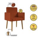 Ver imagem 3 de Poltrona Decorativa Cadeira Sala com Puff Balaqui Decor Terracota