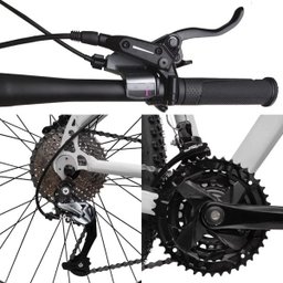 Bicicleta Aro 29 Quadro 19 Alumínio 27v Câmbio Shimano Freio Hidráulico Branco/Preto - Dropp - 6