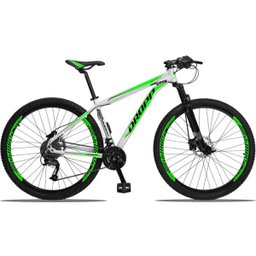 Bicicleta Aro 29 Quadro 15 Alumínio 27v Câmbio Shimano Altus Freio Hidráulico Branco/Verde - Dropp - 1