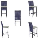 Ver imagem 5 de Mesa Bistrô com 4 Banquetas Roma Preta Corda Náutica 3 Trama Azul