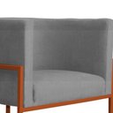 Ver imagem 6 de Kit 02 Poltrona Luana Luxo Suede Cinza Base Bronze - Fm