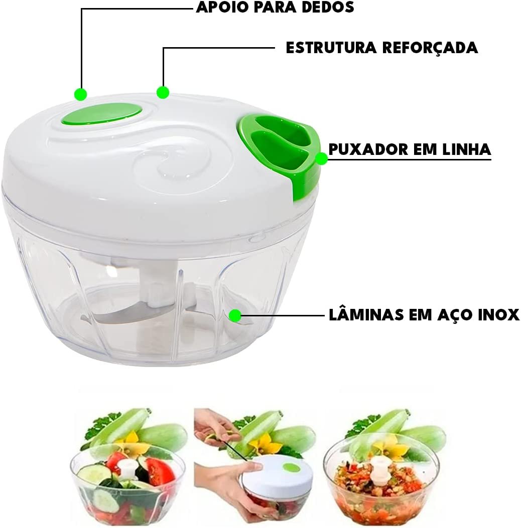 Mini Processador de Alimentos para Triturar Alho e Cebola - 3