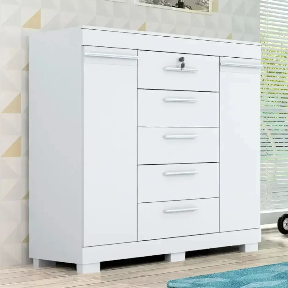Ver imagem 2 de Cômoda Diana com 05 Gavetas e 02 Porta Acp - Branco