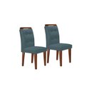 Ver imagem 2 de Conjunto: Mesa de Cozinha Jade Tampo Madeirado C/ Vidro Canto Curvo 180x90 e 6 Cadeiras Imperatriz