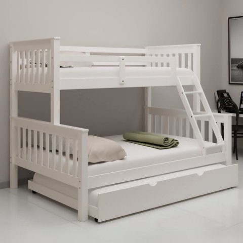 Beliche Woodstore Casal Solteiro de Madeira + Cama Aux Casal