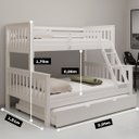 Ver imagem 2 de Beliche Woodstore Casal Solteiro de Madeira + Cama Aux Casal