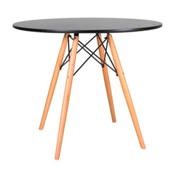 Mesa Eiffel Sala de Jantar Estilo Moderno, Tampo Mdf Cor Preto 90cm - 4