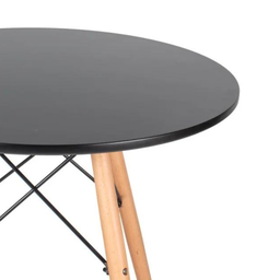 Mesa Eiffel Sala de Jantar Estilo Moderno, Tampo Mdf Cor Preto 90cm - 6