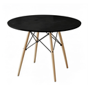 Ver imagem 3 de Mesa de Jantar Eiffel Wood 90cm Preta: Design Moderno para Cozinha e Sala