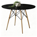 Ver imagem 4 de Mesa de Jantar Eiffel Wood 90cm Preta: Design Moderno para Cozinha e Sala