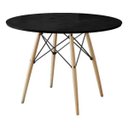 Ver imagem 1 de Mesa de Jantar Charles Eames Eiffel Dsw 90cm Preta: Design Moderno para Cozinha e Sala