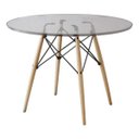 Ver imagem 1 de Mesa Eiffel Redondo Tampo de Vidro 90cm