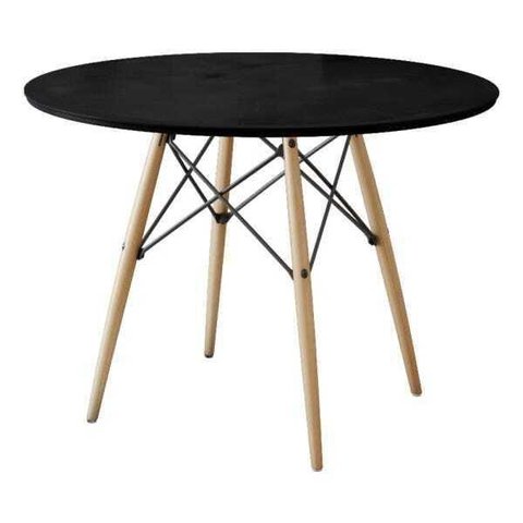 Mesa Eames Eiffel Wood Tampo de Madeira 110cm Preto - New Green