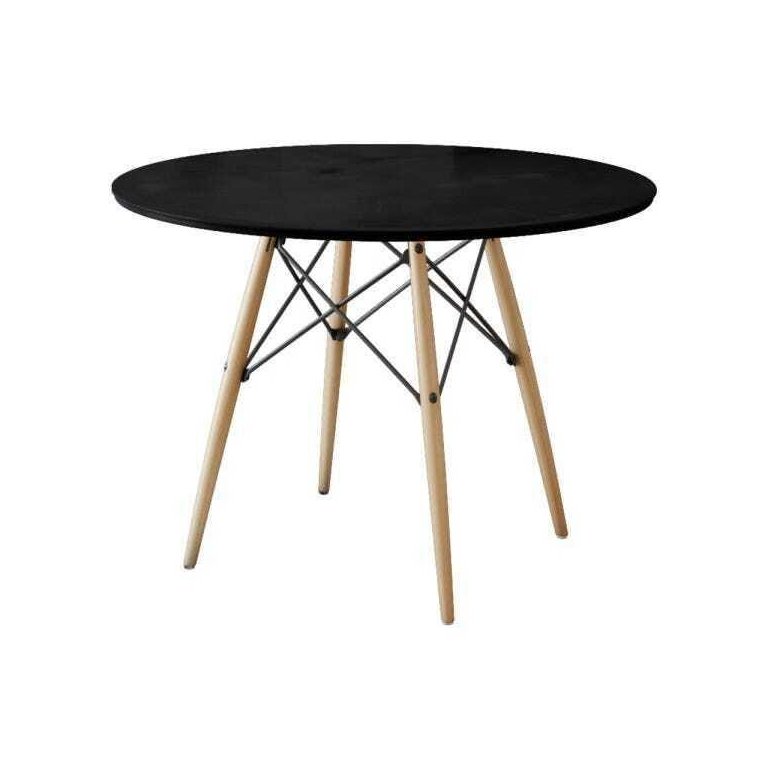 Mesa Eames Eiffel Wood Tampo de Madeira 110cm Preto - New Green