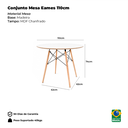 Ver imagem 2 de Mesa Eames Eiffel Wood 110cm Branca em MDF para Sala de Jantar e Cozinha