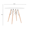 Mesa Eiffel Eames Redondo Tampo de Madeira 90cm Branco - 6