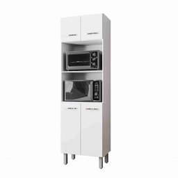 Torre Quente Paneleiro Mara com 2 Nichos para Forno e Microondas - Branco - 3