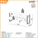 Ver imagem 2 de Rack para Tv até 55" Estilo Industrial 1,40m com Gaveta F41 Pradel Móveis-freijó/preto Fosco