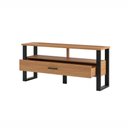 Ver imagem 3 de Rack para Tv até 55" Estilo Industrial 1,40m com Gaveta F41 Pradel Móveis-freijó/preto Fosco