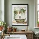 Ver imagem 1 de Quadro Decor Banheiro Plantinhas 24x18cm Mold Branca