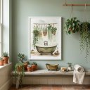 Ver imagem 2 de Quadro Decor Banheiro Plantinhas 24x18cm Mold Branca