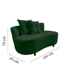 Ver mais imagens de Namoradeira Sofá Feijão Suria 150cm Orgânica Suede Verde